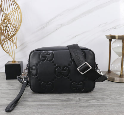 Sac Bandoulière Gucci GG Embossé Cuir Noir