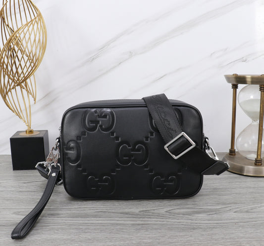 Sac Bandoulière Gucci GG Embossé Cuir Noir