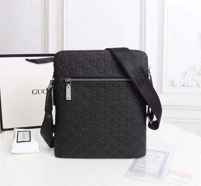 Sac Messager Gucci Signature Cuir Noir