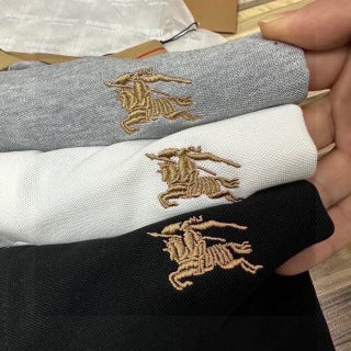 Polo Style Burberry – Col & Manches Tartan Camel