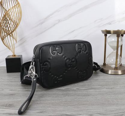 Sac Bandoulière Gucci GG Embossé Cuir Noir