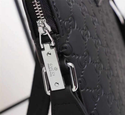 Sac Messager Gucci Signature Cuir Noir