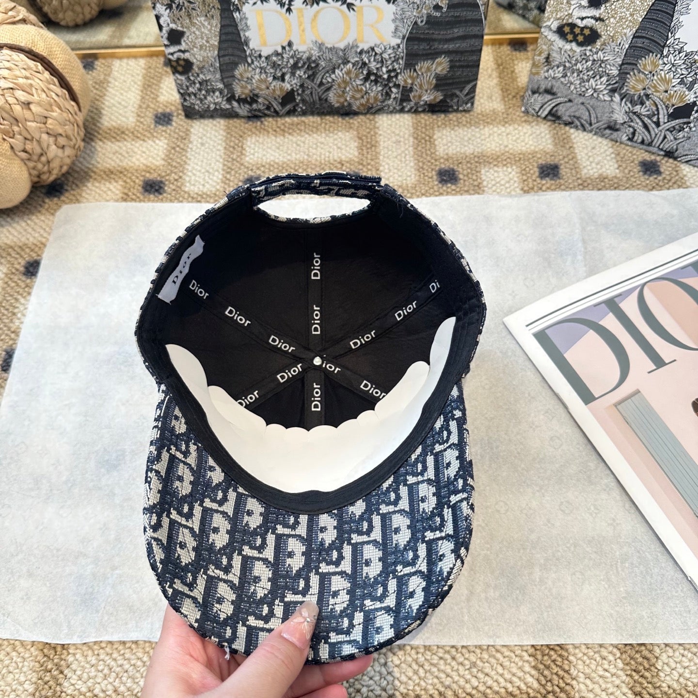 Casquette Dior Oblique Bleu Marine