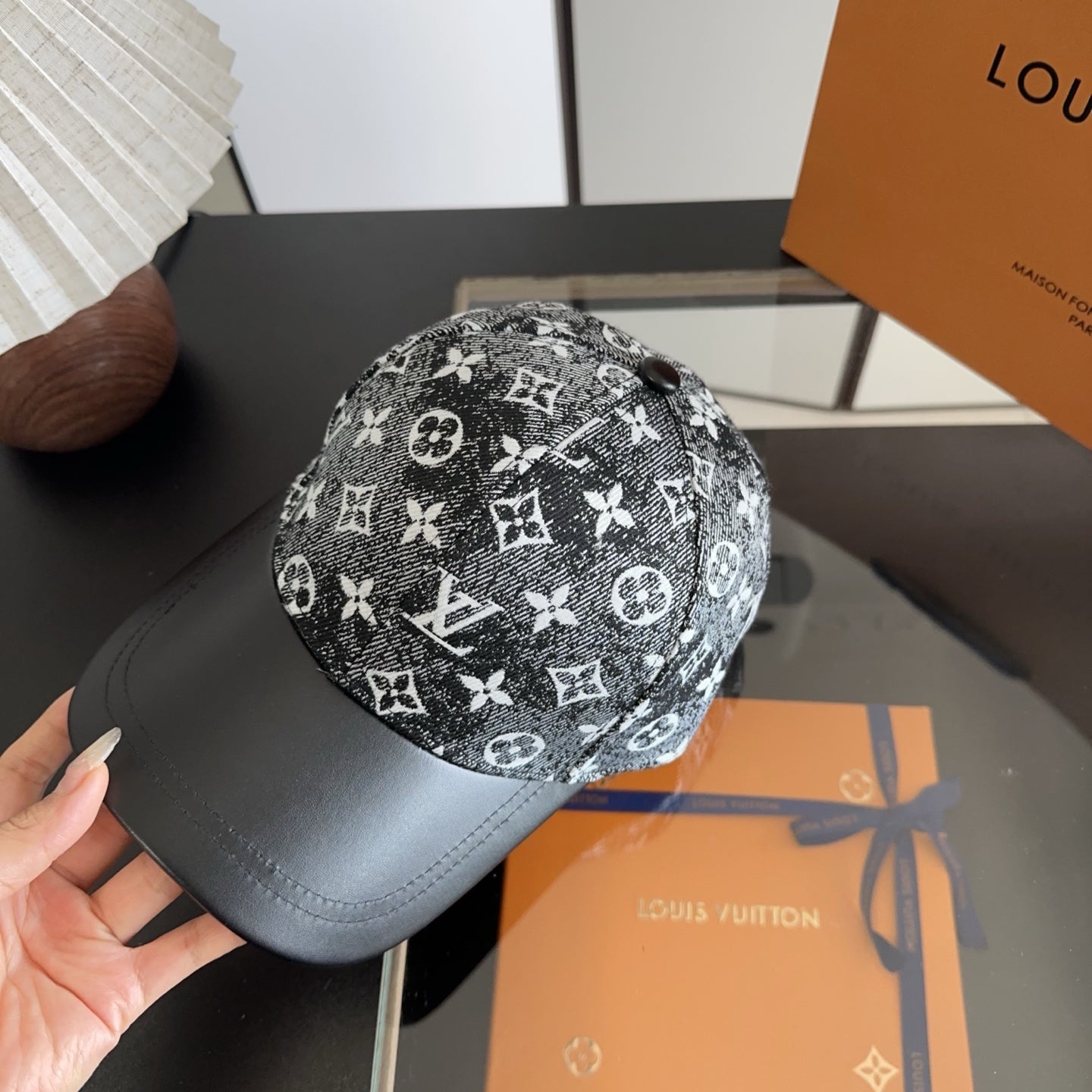 Casquette Motif Louis Vuitton Noir