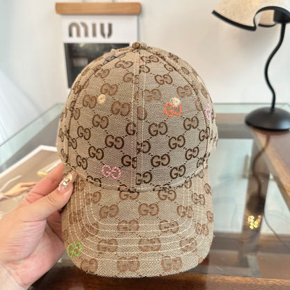 Casquette Gucci Marron Logo Multicolore