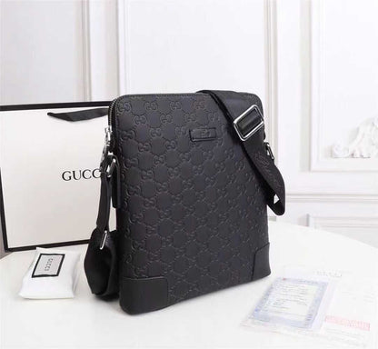 Sac Messager Gucci Signature Cuir Noir