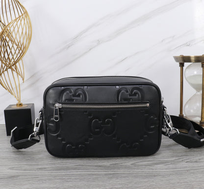 Sac Bandoulière Gucci GG Embossé Cuir Noir