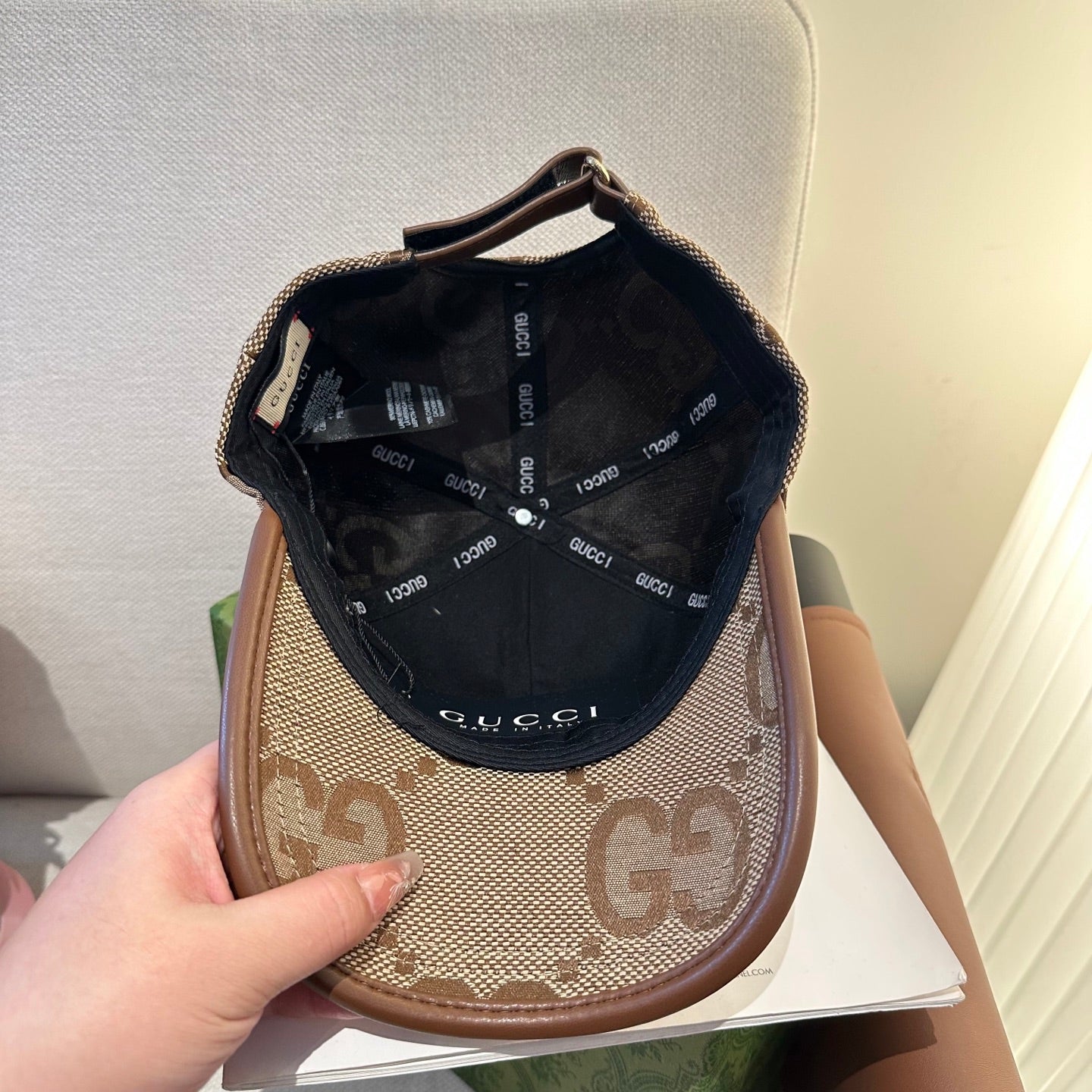 Casquette Gucci Grand Logo Marron