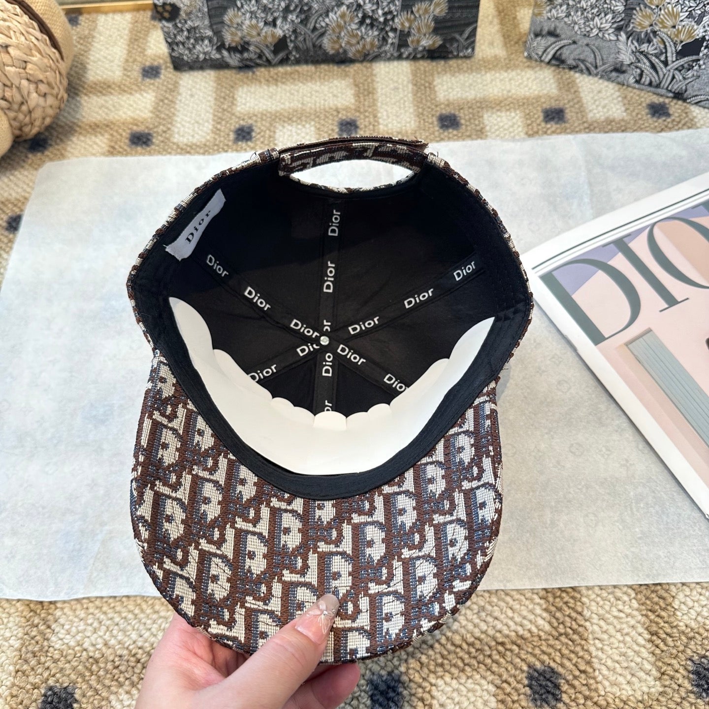 Casquette Dior Oblique Marron