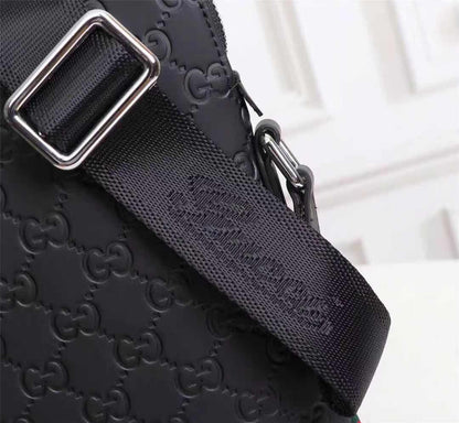 Sac Messager Gucci Signature Cuir Noir
