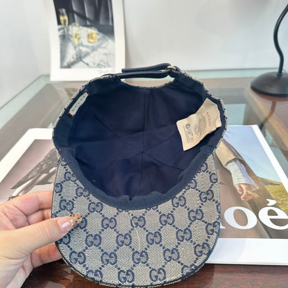 Casquette Gucci GG Supreme Beige Bande Web Marine Rouge