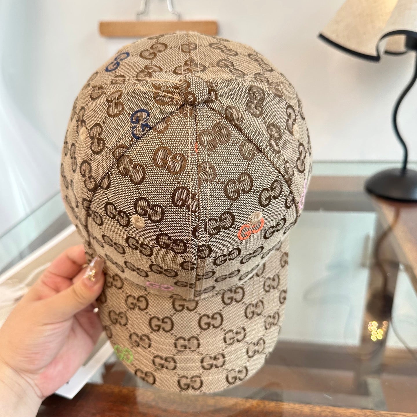 Casquette Gucci Marron Logo Multicolore