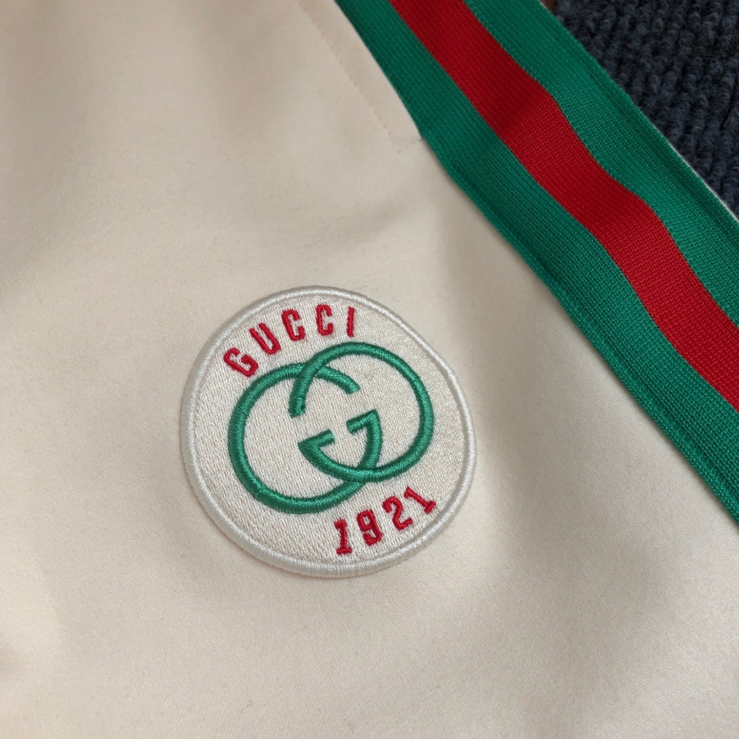 Short Gucci GG 1921 Crème Bandes Vertes