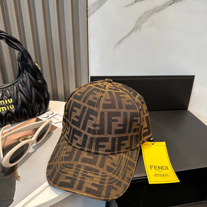 Casquette Style Fendi – Monogramme FF Camel/Marron