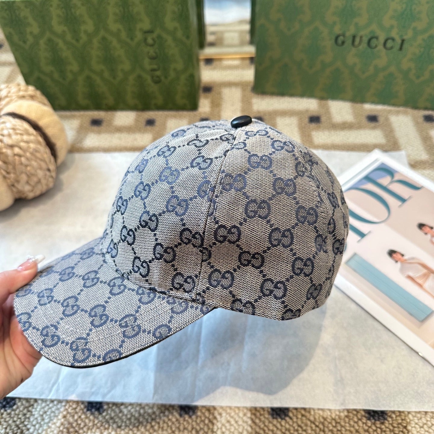 Casquette Gucci Bleu Gris
