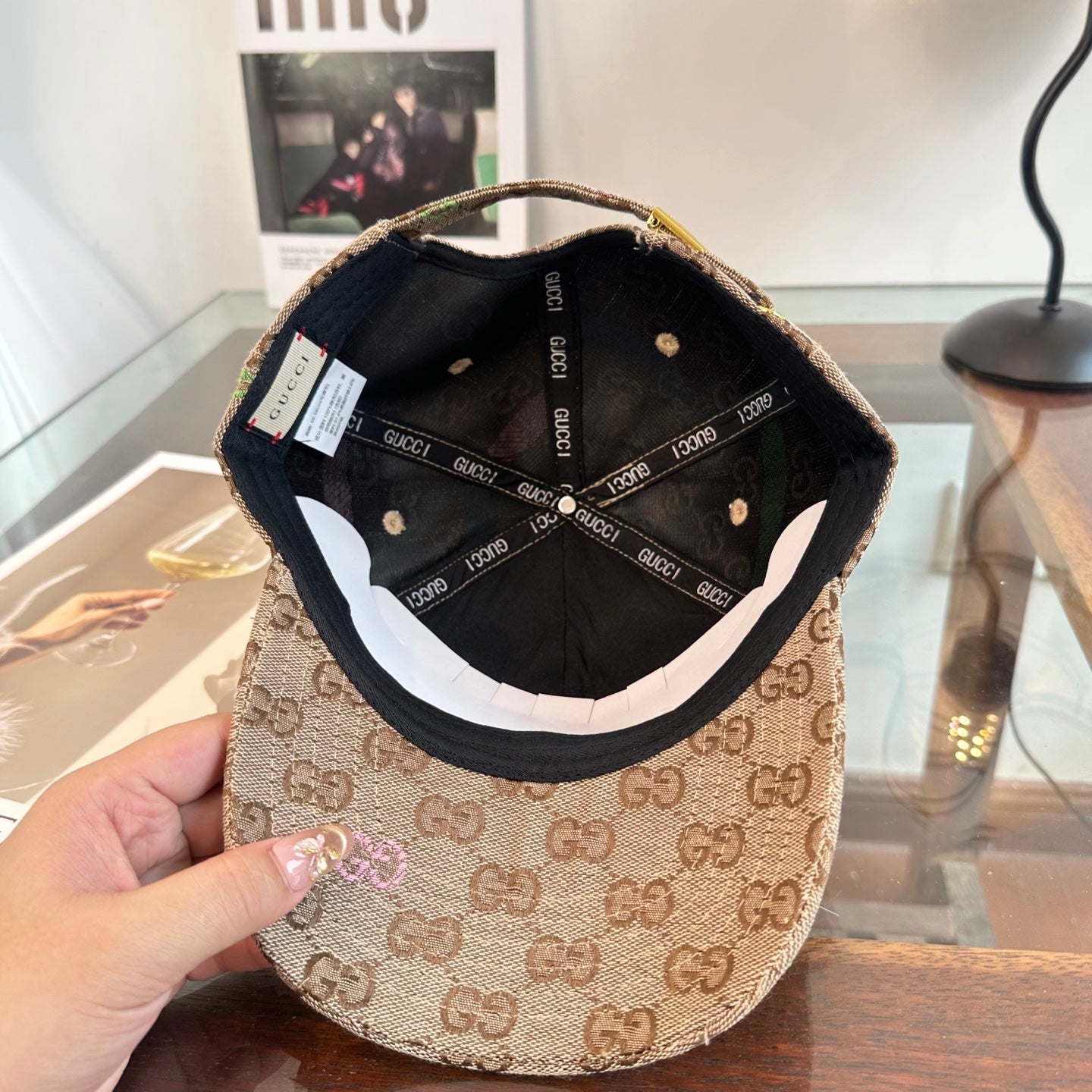 Casquette Gucci Marron Logo Multicolore