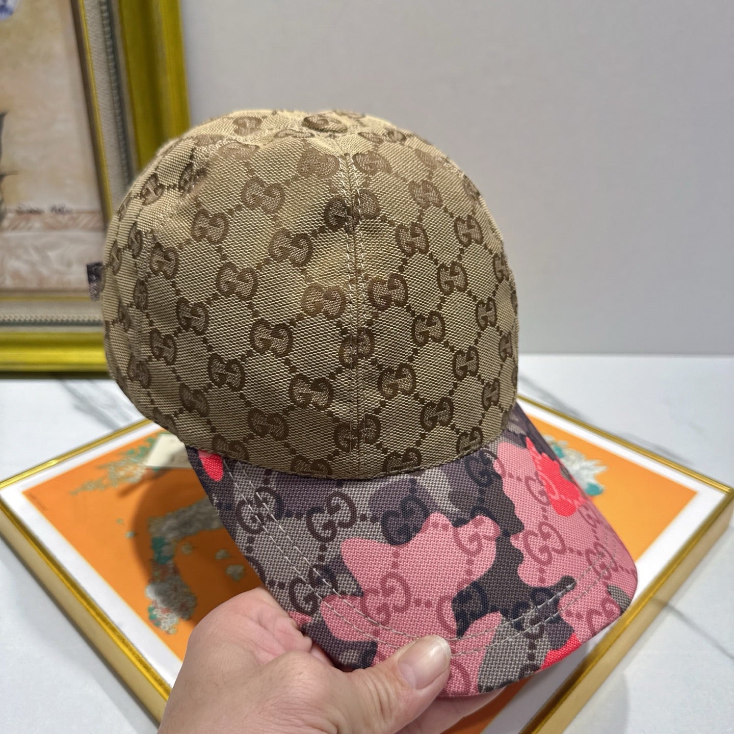 Casquette Gucci Fraise Marron