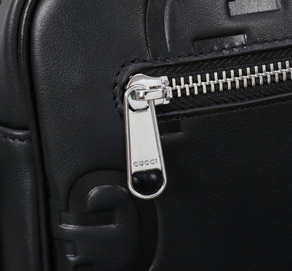 Sac Bandoulière Gucci GG Embossé Cuir Noir