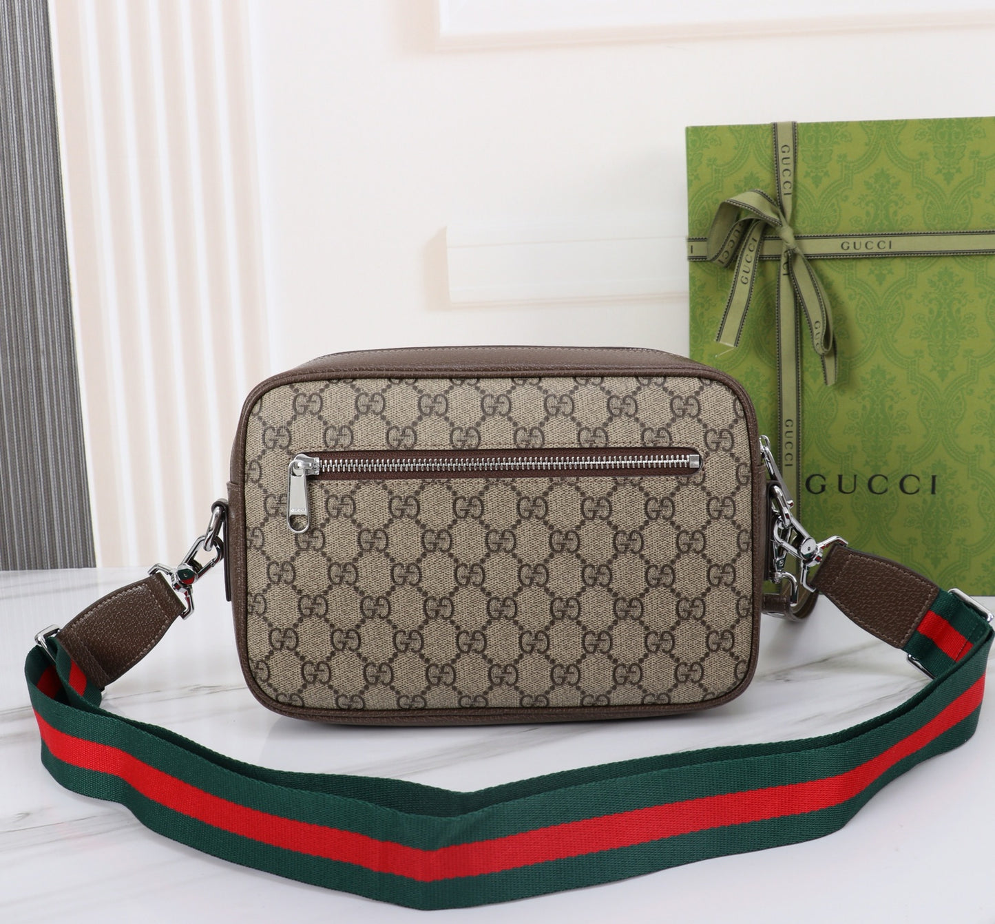 Sac Bandoulière Gucci GG Supreme Beige