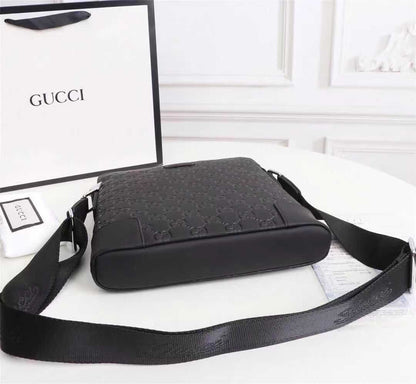 Sac Messager Gucci Signature Cuir Noir
