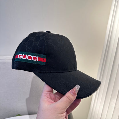 Casquette Gucci GG Supreme Noire Bande Web