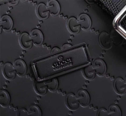Sac Messager Gucci Signature Cuir Noir
