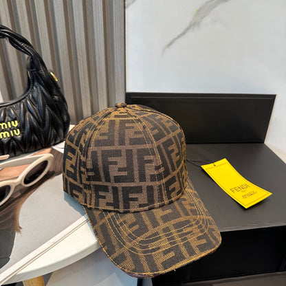 Casquette Style Fendi – Monogramme FF Camel/Marron