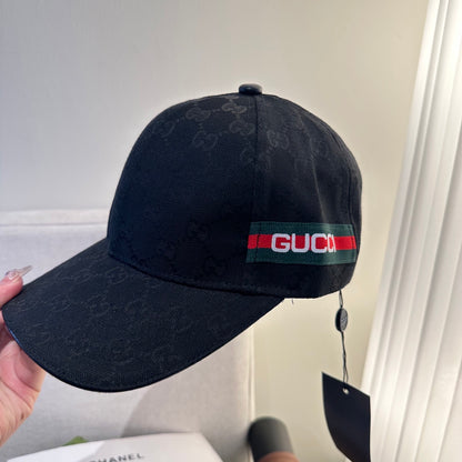 Casquette Gucci GG Supreme Noire Bande Web