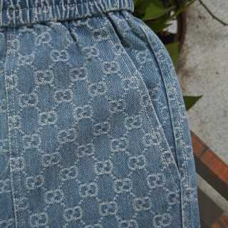 Short Gucci GG Canvas Denim Bleu