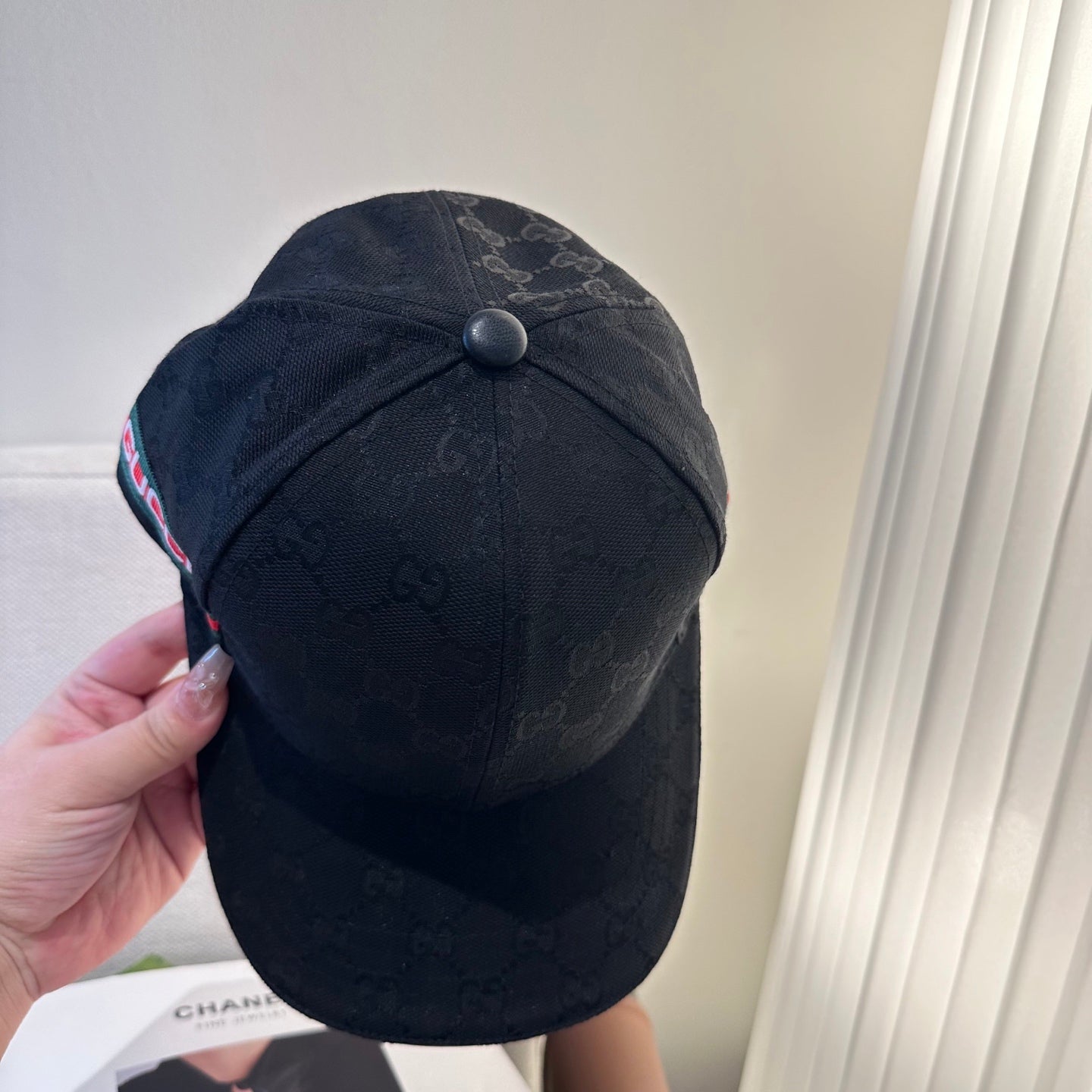 Casquette Gucci GG Supreme Noire Bande Web