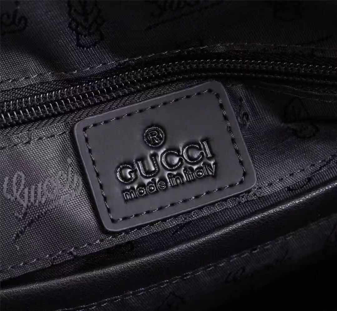 Sac Messager Gucci Signature Cuir Noir